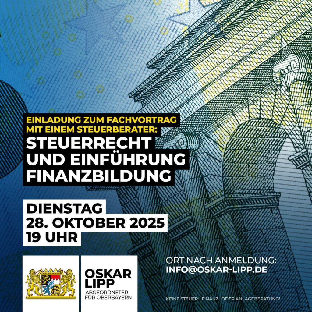 Einladung zum Fachvortrag: Steuerrecht und Einführung Finanzbildung