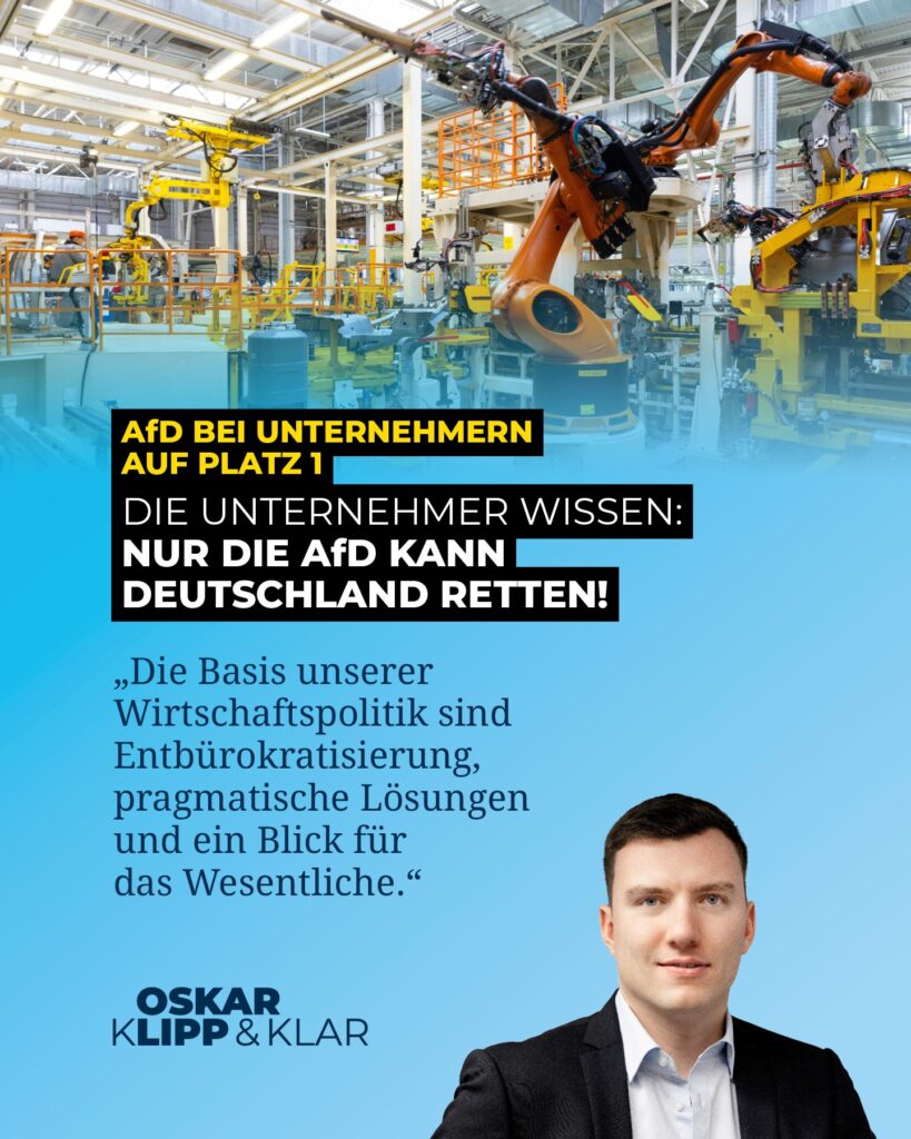 AfD bei Unternehmern auf Platz 1